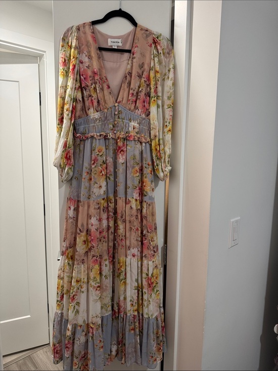 Dresses & Skirts - Yumi Kim Floral Tiered Maxi Dress in Blush, Blue and Cream